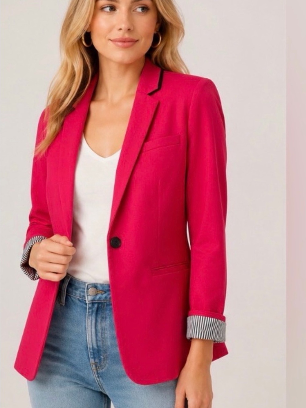Banana Republic Fuchsia Single-Button Blazer